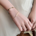 Shangjie OEM pulseras Fashion Elegant Beads Bracelets Women Bar Double Layer Bracelets Crystal Bracelet for Girl